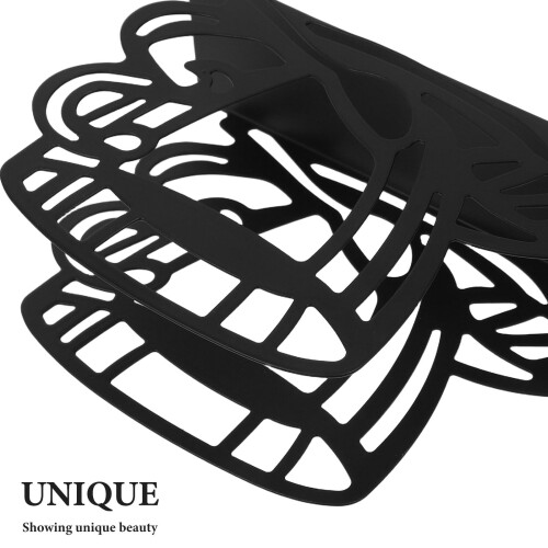 Porte-serviettes/tasses à café en fer noir (1 pièce) 2