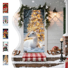 Osłona na drzwi świąteczne z motywem Świętego Mikołaja 35x71 cali