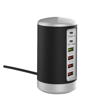 Multi Port USB Fast Charger QC3.0 65W Quick Charge 6 Port Type C PD Charger Mobile Phone Charging Dock Station,Easy to Use