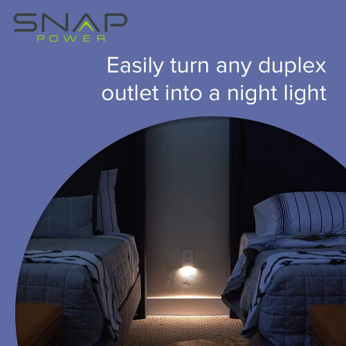 Luz guia simples [para tomadas duplas] - Substitui a tomada de encaixe - Placa de parede para tomada elétrica com LEDs - Sensor automático 2