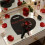 Heart Shaped Flower Greeting Card Black 6