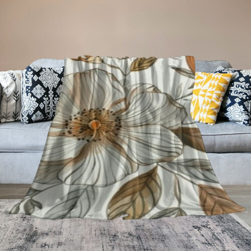Plaid fleuri vintage, flanelle anti-boulochage, 1
