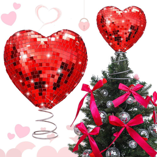Sparkling Heart Tree Topper Valentine's Day Small Tree 1
