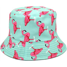 Fekete, megfordítható flamingós kalap, unisex