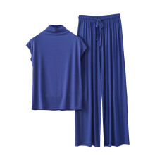 Conjunto de moletom feminino de manga curta com 2 peças