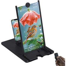 Pocket Cinema 2026 Screen Magnifier, 3D HD Foldable Projector Screen 10"-18" with Remote – Compatible with iPhone & All Smartphones