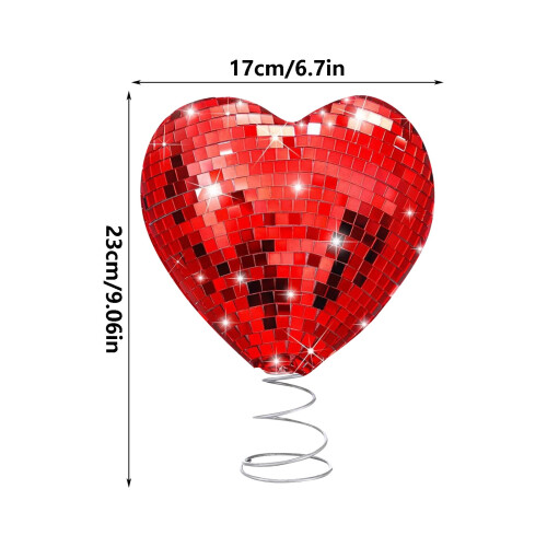 Sparkling Heart Tree Topper Valentine's Day Small Tree 2
