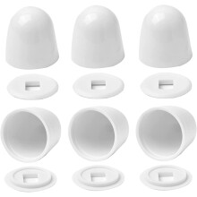 Yleismalliset muoviset WC-pöntön pulttikorkit – pyöreät, painettavat, 1,48"