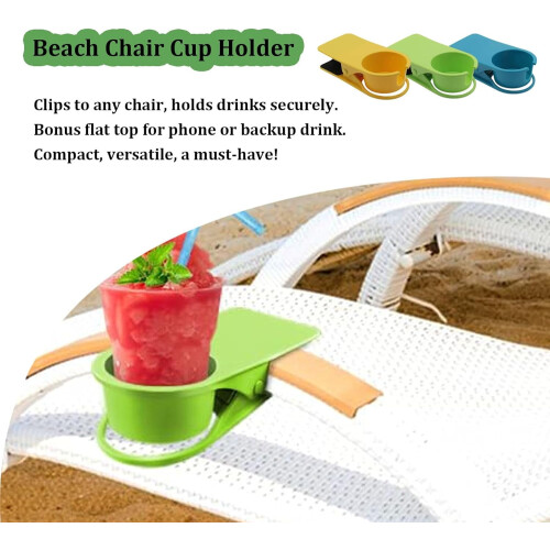 Klippbara dryckeshållare för strandstolar, 1-pack 1