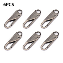 6Pcs Zipper Pull Replacements, Universal Zipper Repair Kit with Metal Slider Pull Tabs for Clothing, Jackets, Backpacks, Boots, Purses, Coats