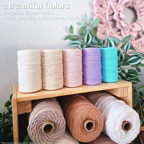 Macrame Bomuldsgarn 1,5 mm 110 Yards 10-pak 1