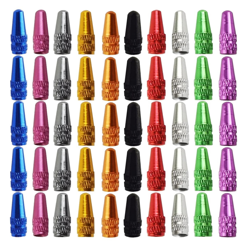 50Pcs Bicycle Presta Valve Cap Aluminum Cycling Bike Tire Caps French Style Dust Covers 9557311740367