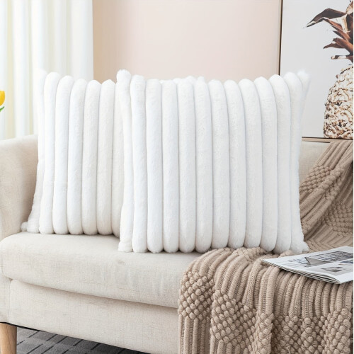 Ensemble de 2 housses de coussin en fausse fourrure