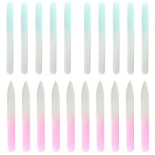 20Pcs Crystal Glass Baby Nail Files Buffer Mini Manicure Kit Nail Polishing Nail Supplies For Nail Care - Pink + Green