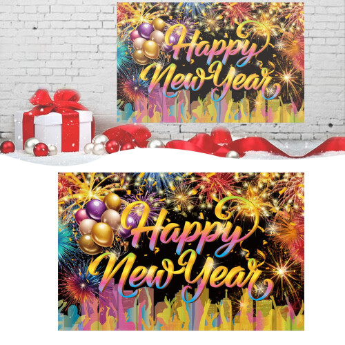 2026 New Year Banner with Fireworks Design
