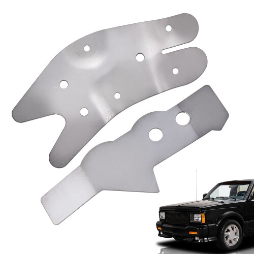 Steering Box Frame Support Kit 2 PCS Silver, Fit for 73-91 Chevy GMC C/K Pickup 1