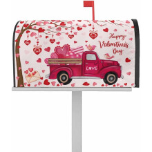 Couvercle magnétique pour boîte aux lettres en forme de camion rouge 47 x 55 cm