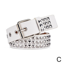 Cinto com tachas, 4290 Metal Punk Rock Rivet PU Belt, Gótico com Tachas Pirâmide Brilhantes para Homens e Mulheres