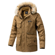 Parka Geimhridh Tiubhaithe le Cochall, Seaicéad Te Zip-Suas le Pócaí do Fhir – Éadaí Seachtracha Ócáideacha Allamuigh