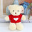 Urso de pelúcia branco, presente para o Dia dos Namorados, com suéter azul em formato de coração, 30 cm (12 polegadas). 3