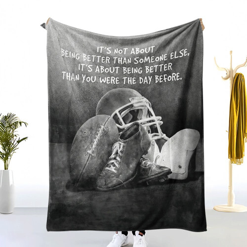 Amerikansk fodbold flanneltæppe 150x200 cm