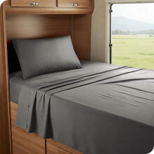 Ensemble de draps pour lits superposés de camping-car - 1800 Microfibre ultra douce - Doublement brossée - Poches profondes - Facile à installer -