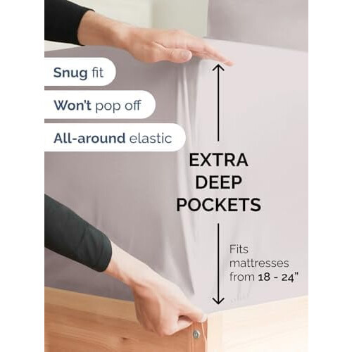 Lençol de elástico tamanho King com bolso extra profundo (18–24 polegadas) 1