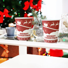 Christmas Paper Cups Red 10-Pack Festive Design