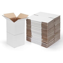 6x6x6 Versandkartons für Kleinunternehmen, 40er-Packung weiße Wellpappkartons zum Verpacken, Versenden und Lagern