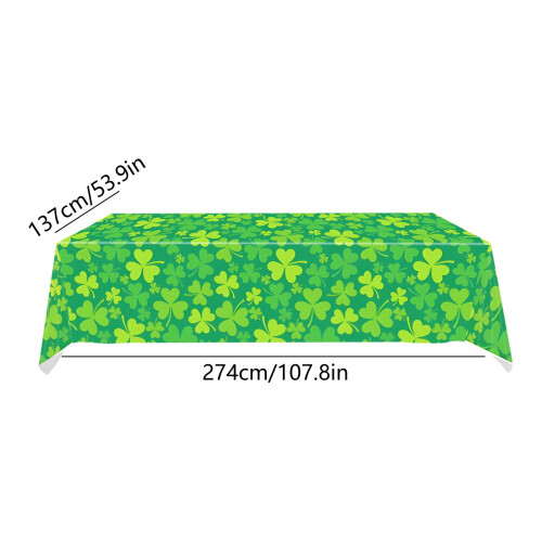 Toalha de mesa de plástico com estampa de trevo, 54 x 108 polegadas 2