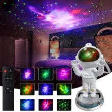 Projetor de estrelas, galáxia e nebulosas com design aprimorado para astronautas, ajustável em 360, com temporizador e controle remoto – Ideal