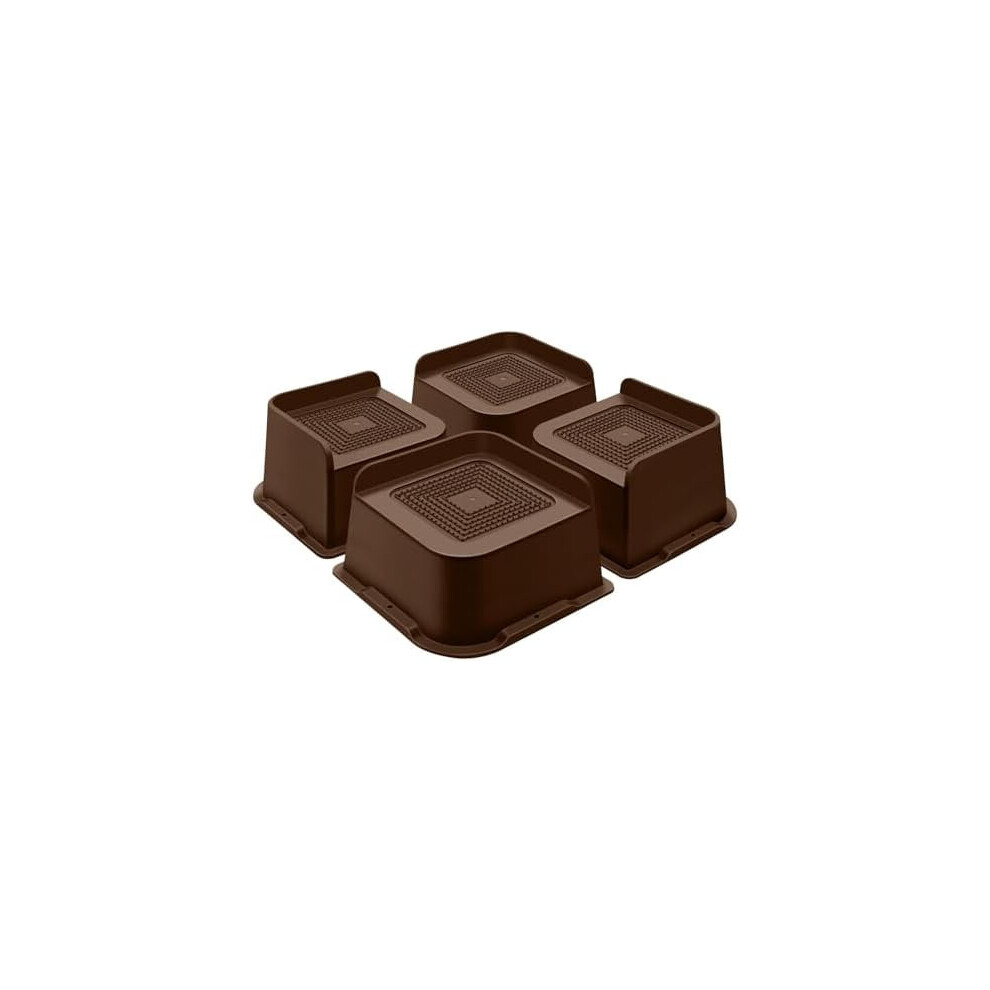 Bed Risers 3 Inch Heavy Duty, Furniture Risers For Bed Desk Table Sofa Couch,Oversized Bed Lifts Risers,Support Up To 5000 Lbs(4 Pack Brown) 9499224791923