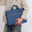 Bolsa para laptop de 14 polegadas e tablets com compartimento duplo, resistente a impactos, alça ajustável, durável e elegante, ideal para viagens 4