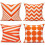 Fețe de pernă pentru exterior 18x18, model boho geometric, set de 4 1