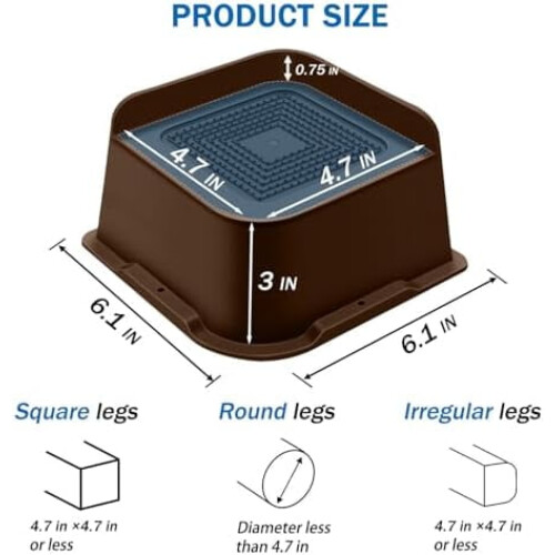 Elevadores de móveis reforçados de 7,6 cm (3 polegadas) – Pacote com 8 1