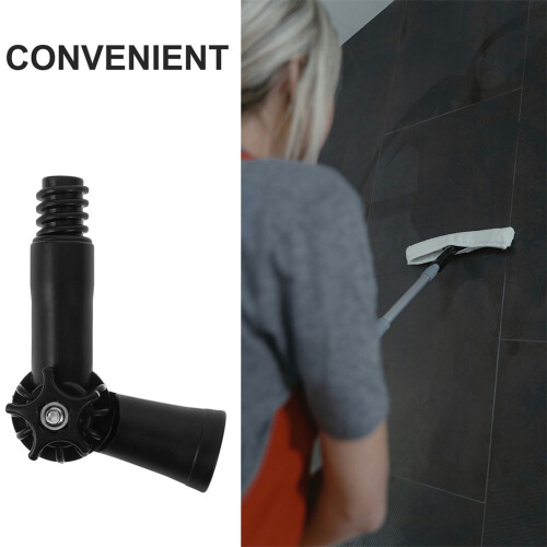 2Pcs Universal Broom Handle Adapter with Angle Hinge for Extension Pole Compatible with Standard Threaded Tips 2