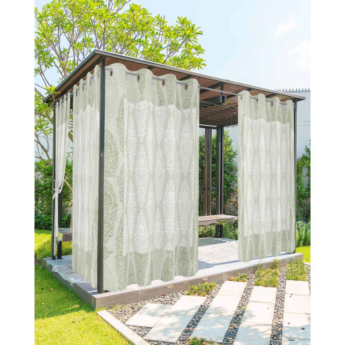 Κουρτίνα εξωτερικού χώρου Sage Green 54x95 ιντσών, αδιάβροχο πάνελ με ροδάκι