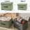 Fabric Storage Box with Lid, Beige, 1 Pack 2