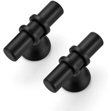 Lot de 15 poignées de meuble à un trou pour placard de cuisine, base ronde, noir mat, longueur 5 cm (2 pouces).