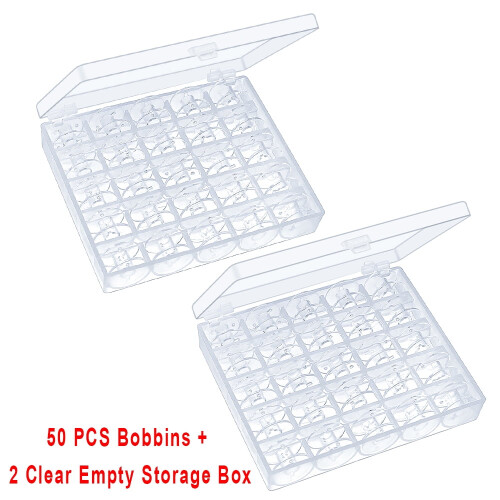 25Grid Blue Clear Empty Bobbins Storage Box Plastic Bobbins Spool Storage Box For Household DIY Sewing Machine Accessories Tool