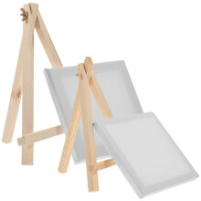 Canvas Tripod Wooden Easel 2 pcs