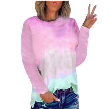 Blusas de manga larga con cuello redondo para mujer, estilo casual elegante, estampado floral, blusas de otoño para mujer 2023