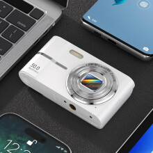 4K HD digitalkamera, 50 MP, 16x zoom, anti-riss, nattsyn, ansiktsgjenkjenning, 32 GB kort, oppladbart – kompatibel med Windows/macOS