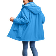 Kukoosong Waterdichte Regenjas voor Dames, Winddichte Outdoor Parka met Ritszakken, Warme Winterregenjas