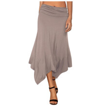 Damenröcke, Röcke für Damen, fließender Damen-Midirock mit asymmetrischem Saum, Khaki, Größe XXL