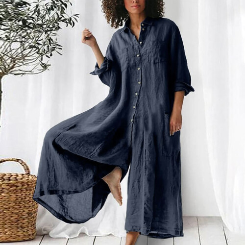 Bomuldsjumpsuits til kvinder Løstsiddende jumpsuits til kvinder Pæne S 1