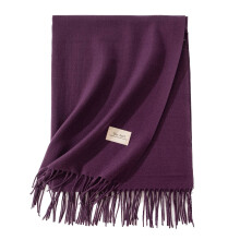 Xale feminino quente de inverno, cachecol pashmina moderno com franjas grossas, leve e aconchegante, roxo, tamanho único.