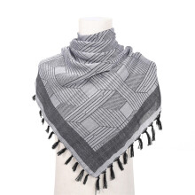 Turbantes femininos, lenço de cabeça, hijab, keffiyeh, hatta, largos com franjas, shemagh, padrão pied-de-poule árabe, 100% algodão, unissex,