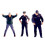 3 Pieces 1/64 Cops and Thief Figures Scale Collections Sand Table Layout 1