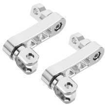 OUNONA1Pair Kit di montaggio pedane passeggero, staffe di estensione pedane autostradali, morsetto di montaggio pedane maschio per moto, argento